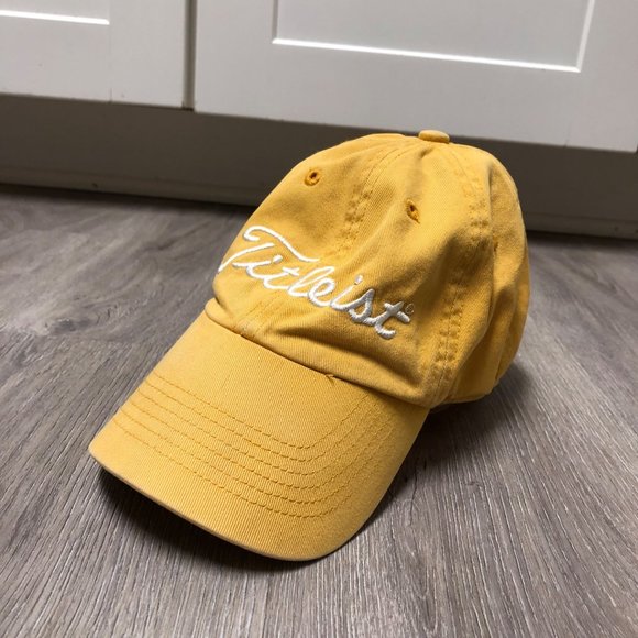 Titleist Accessories - Titleist Women's Yellow Baseball Hat Golf Cap White Spell Out Logo 100% Cotton S